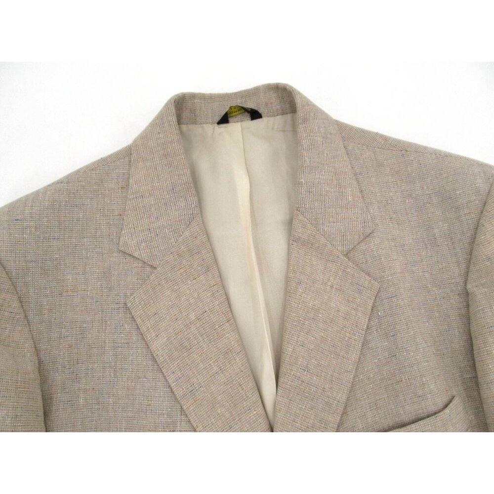 Vintage 80s Hughes & Hatcher Sport Coat Mens Sz 40R Oatmeal Flecked Blazer USA
